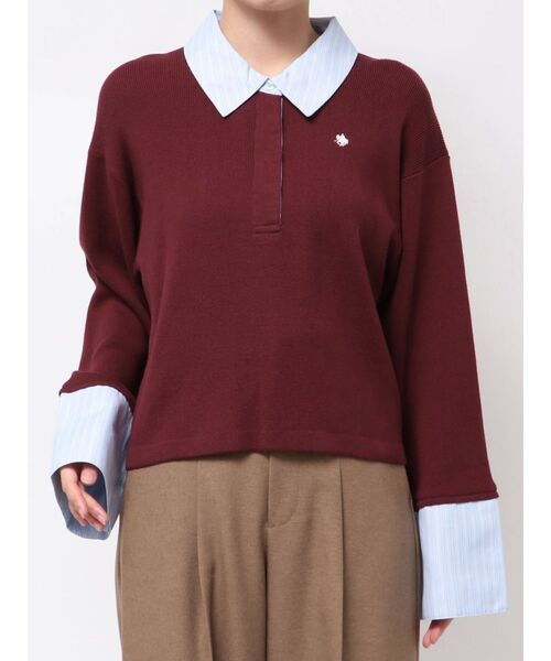POLO BCSコラボ】シャツカラーカフスニットプルオーバー（ニット