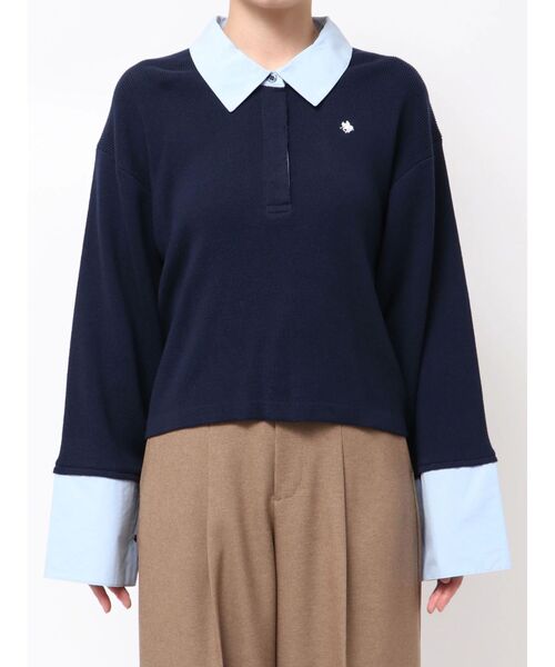 POLO BCSコラボ】シャツカラーカフスニットプルオーバー（ニット