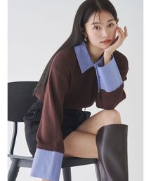 POLO BCS | 【POLO BCSコラボ】シャツカラーカフスニットプルオーバー(ニット/セーター)