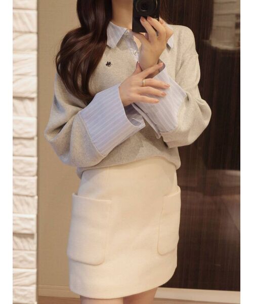 POLO BCSコラボ】シャツカラーカフスニットプルオーバー（ニット