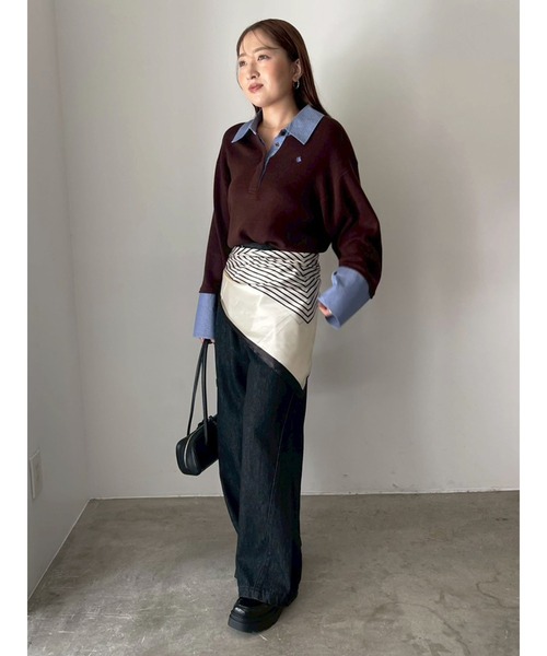 POLO BCSコラボ】シャツカラーカフスニットプルオーバー（ニット