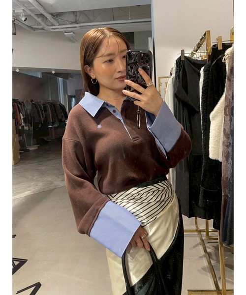 POLO BCSコラボ】シャツカラーカフスニットプルオーバー（ニット