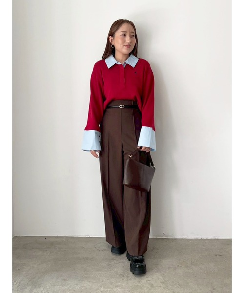 POLO BCSコラボ】シャツカラーカフスニットプルオーバー（ニット