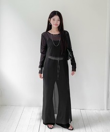シアーメッシュロングワンピース