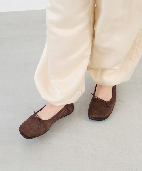 REMME（レメ）の「【REMME】ポニースクエアバレエシューズ（バレエシューズ・レディース・ブラウン・36/37）」の4枚目の写真
