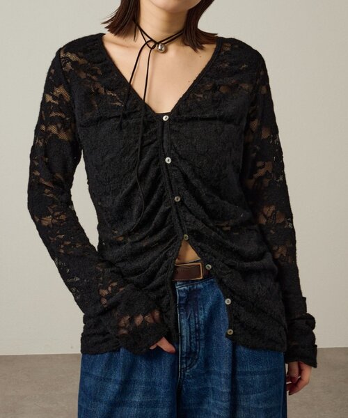 セール】2WAY起毛レースカーディガン（カーディガン/ボレロ