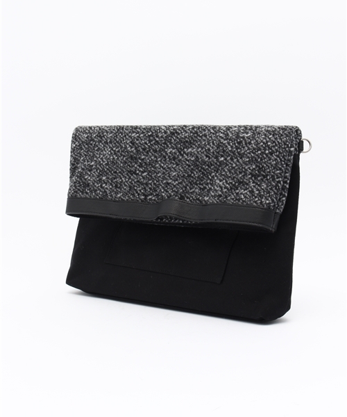 RAGEBLUE（レイジブルー）の「＜2WAY仕様＞ツイードコンビクラッチ/708013（クラッチバッグ・メンズ・ブラック/オリーブ・FREE）」の3枚目の写真