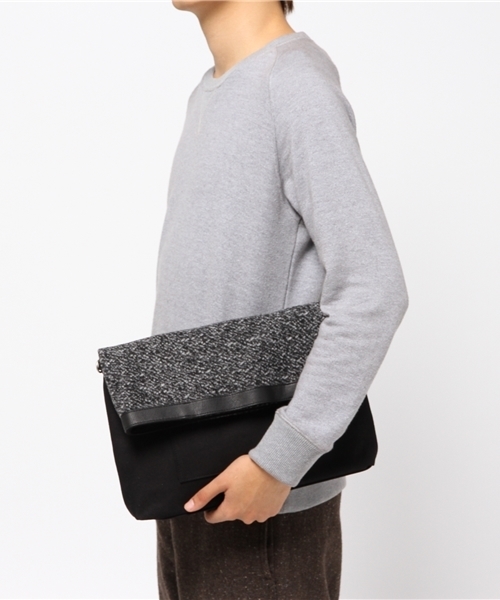 RAGEBLUE（レイジブルー）の「＜2WAY仕様＞ツイードコンビクラッチ/708013（クラッチバッグ・メンズ・ブラック/オリーブ・FREE）」の11枚目の写真