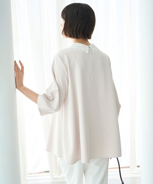 UNFILO(アンフィーロ)の「【ご好評により追加生産/襟は取り外し可能な2WAY】BEAUTY MOVE レース襟ブラウス(シャツ/ブラウス・レディース・アイボリー系/ネイビー系/ブラック系/ライトグレー系・SMALL/MEDIUM/LARGE)」の18枚目の写真