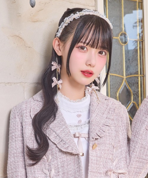 ROJITA（ロジータ）の「チェーンリボンレースフリルカチューシャ（カチューシャ・レディース・ホワイト/ピンク/ブラック/マルチ・FREE）」の14枚目の写真