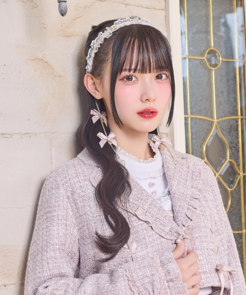 ROJITA（ロジータ）の「チェーンリボンレースフリルカチューシャ（カチューシャ・レディース・ホワイト/ピンク/ブラック/マルチ・FREE）」の15枚目の写真