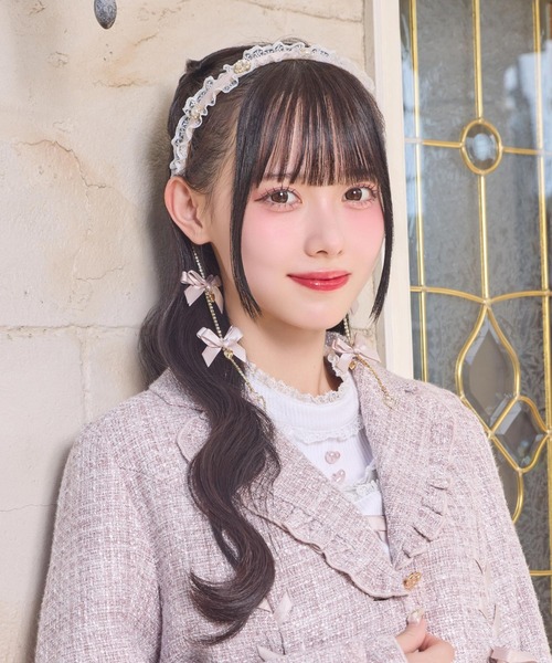 ROJITA（ロジータ）の「チェーンリボンレースフリルカチューシャ（カチューシャ・レディース・ホワイト/ピンク/ブラック/マルチ・FREE）」の16枚目の写真