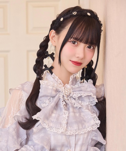 WEB限定カラーあり】チェーンリボンレースフリルカチューシャ