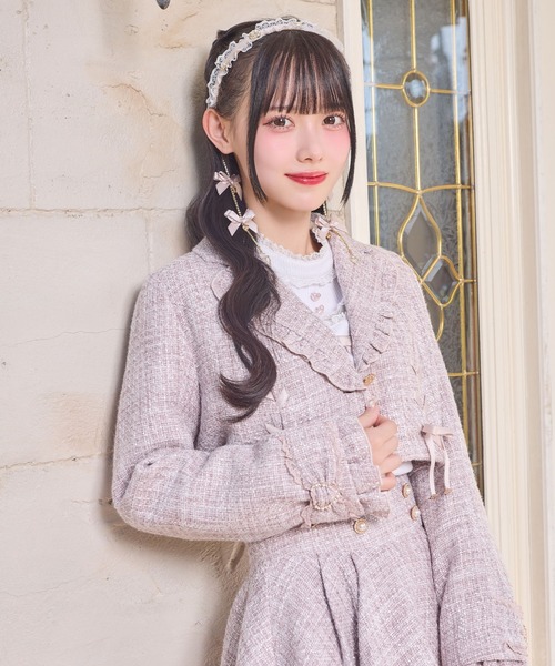 WEB限定カラーあり】チェーンリボンレースフリルカチューシャ