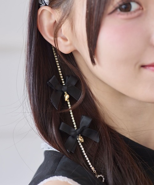 ROJITA（ロジータ）の「チェーンリボンレースフリルカチューシャ（カチューシャ・レディース・ホワイト/ピンク/ブラック/マルチ・FREE）」の8枚目の写真