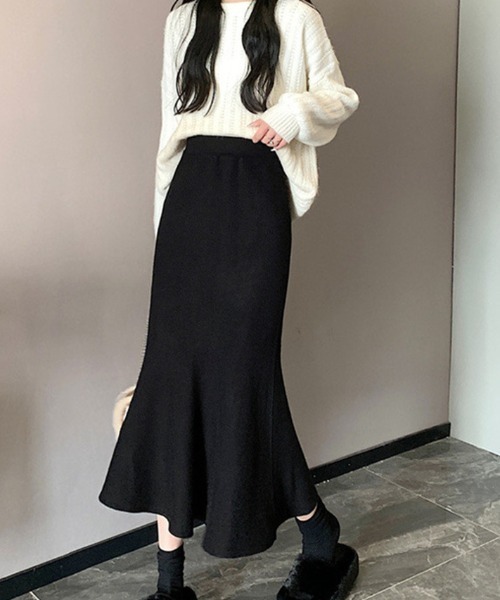 cammie(キャミー)の「マーメイドラインスカート(スカート・レディース・ブラック/ベージュ/ホワイト・FREE)」の11枚目の写真