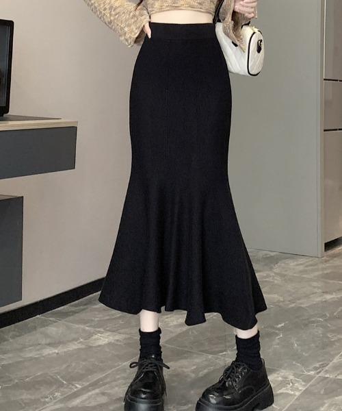 cammie(キャミー)の「マーメイドラインスカート(スカート・レディース・ブラック/ベージュ/ホワイト・FREE)」の9枚目の写真