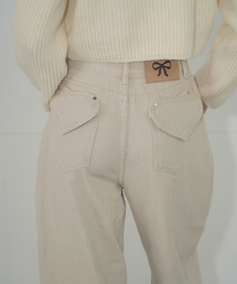 ハートポケットカラーワイドデニムパンツ ヴィンテージライク / Heart Pocket Colored Wide Denim Pants Vintage Style