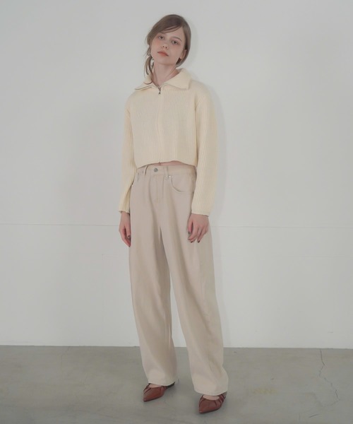 Mirette(ミレット)の「ハートポケットカラーワイドデニムパンツ ヴィンテージライク / Heart Pocket Colored Wide Denim Pants Vintage Style(デニムパンツ・レディース・ナチュラル/ピンク・SMALL/MEDIUM/LARGE)」の10枚目の写真