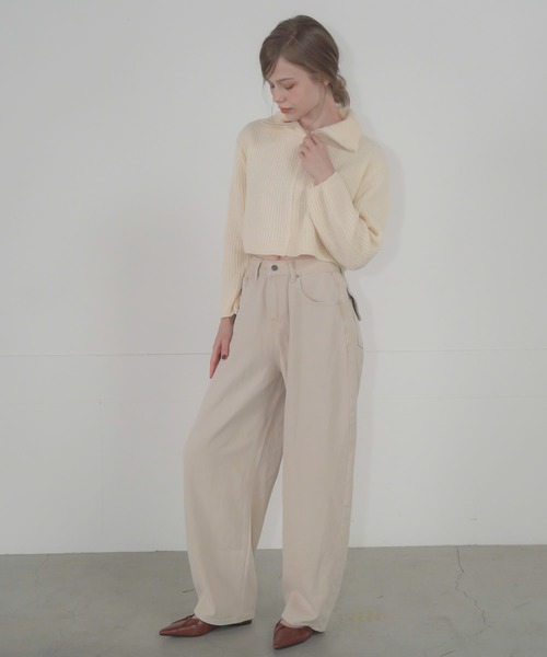 Mirette(ミレット)の「ハートポケットカラーワイドデニムパンツ ヴィンテージライク / Heart Pocket Colored Wide Denim Pants Vintage Style(デニムパンツ・レディース・ナチュラル/ピンク・SMALL/MEDIUM/LARGE)」の11枚目の写真