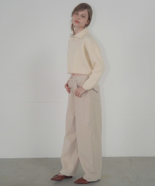 Mirette(ミレット)の「ハートポケットカラーワイドデニムパンツ ヴィンテージライク / Heart Pocket Colored Wide Denim Pants Vintage Style(デニムパンツ・レディース・ナチュラル/ピンク・SMALL/MEDIUM/LARGE)」の13枚目の写真