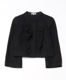 新品未使用　ノーカラー　ベルト付き　シングルジャケット　ヴィンテージ　チェック レディース ジャケット ノーカラージャケット フロントホック