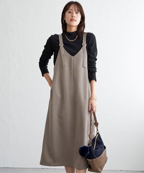 ikka(イッカ)の「【親子コーデ】前後2WAYバックル付きジャンパースカート(ワンピース・レディース・ブラック/ライム/ブラウン/ベージュ・M/L/S)」の21枚目の写真