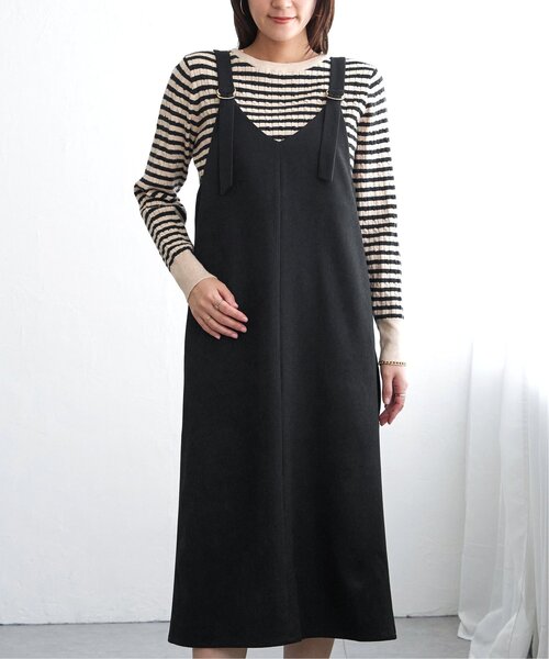 ikka(イッカ)の「【親子コーデ】前後2WAYバックル付きジャンパースカート(ワンピース・レディース・ブラック/ライム/ブラウン/ベージュ・M/L/S)」の16枚目の写真