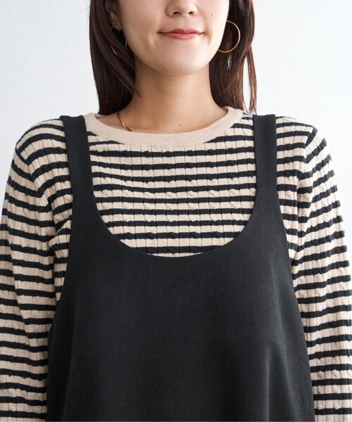 ikka(イッカ)の「【親子コーデ】前後2WAYバックル付きジャンパースカート(ワンピース・レディース・ブラック/ライム/ブラウン/ベージュ・M/L/S)」の19枚目の写真