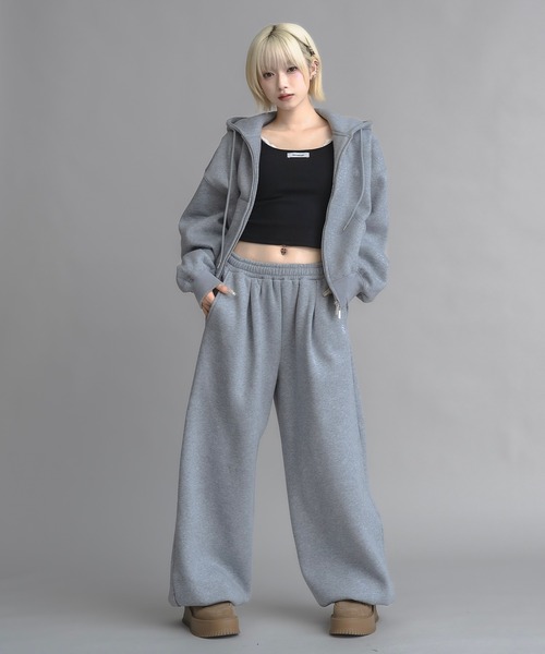 17HR(セブンティーンアワーズ)の「【ユニセックス】ルーズスウェットパンツ(スウェットパンツ・レディース・ブラック/グレー・FREE)」の8枚目の写真