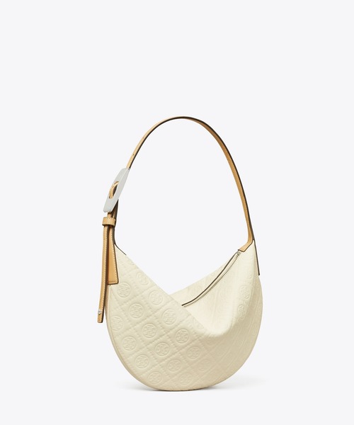 TORY BURCH(トリーバーチ)の「Tモノグラム ペブルド スモール バルーンバッグ(ショルダーバッグ・レディース・ホワイト/サンドベージュ・ONE SIZE)」の1枚目の写真