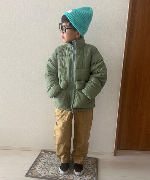 p.premier(ピードットプルミエ)の「【洗える】ほわほわ中綿のスタンドカラーパファージャケット_ジュニア対応(ダウンジャケット/コート・キッズ・ブラック/カーキ/イエロー/ラベンダー・90/100/110/120/80/130/140)」の22枚目の写真