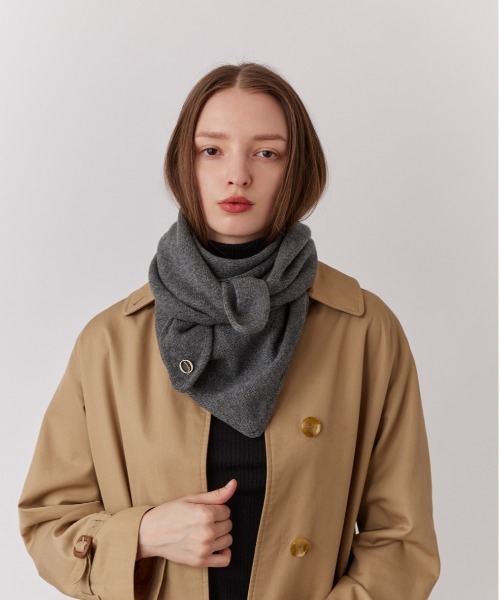 Chapeau d' O（シャポードオー）の「Chapeau d' O  Oversized Knit Scarf / シャポードオー（ストール/ショール・レディース・ブラック/グレー/オリーブ/ワイン・FREE）」の2枚目の写真