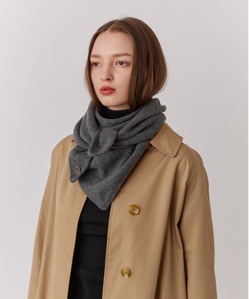 Chapeau d' O（シャポードオー）の「Chapeau d' O  Oversized Knit Scarf / シャポードオー（ストール/ショール・レディース・ブラック/グレー/オリーブ/ワイン・FREE）」の8枚目の写真