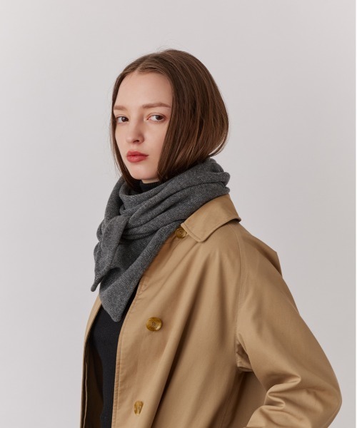 Chapeau d' O（シャポードオー）の「Chapeau d' O  Oversized Knit Scarf / シャポードオー（ストール/ショール・レディース・ブラック/グレー/オリーブ/ワイン・FREE）」の7枚目の写真