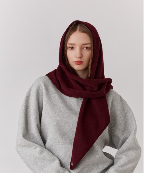 Chapeau d' O（シャポードオー）の「Chapeau d' O  Oversized Knit Scarf / シャポードオー（ストール/ショール・レディース・ブラック/グレー/オリーブ/ワイン・FREE）」の17枚目の写真