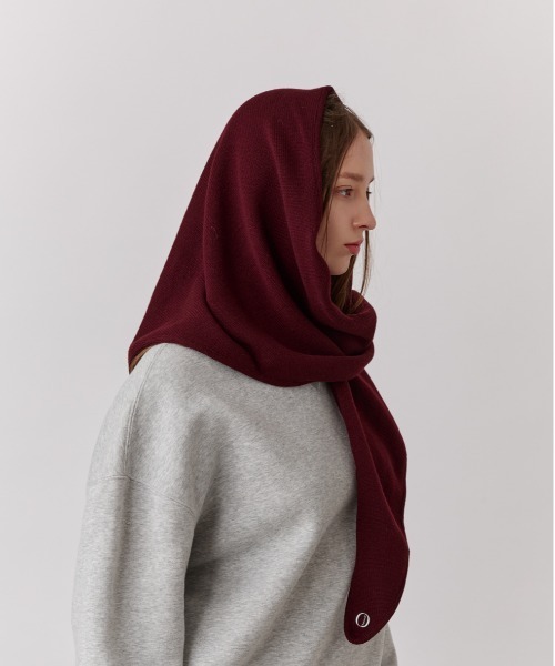 Chapeau d' O（シャポードオー）の「Chapeau d' O  Oversized Knit Scarf / シャポードオー（ストール/ショール・レディース・ブラック/グレー/オリーブ/ワイン・FREE）」の13枚目の写真