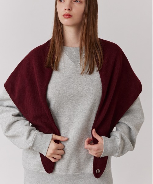 Chapeau d' O（シャポードオー）の「Chapeau d' O  Oversized Knit Scarf / シャポードオー（ストール/ショール・レディース・ブラック/グレー/オリーブ/ワイン・FREE）」の12枚目の写真