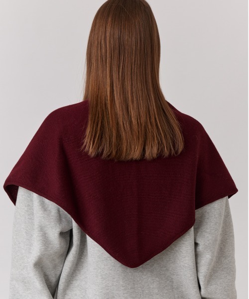 Chapeau d' O（シャポードオー）の「Chapeau d' O  Oversized Knit Scarf / シャポードオー（ストール/ショール・レディース・ブラック/グレー/オリーブ/ワイン・FREE）」の5枚目の写真