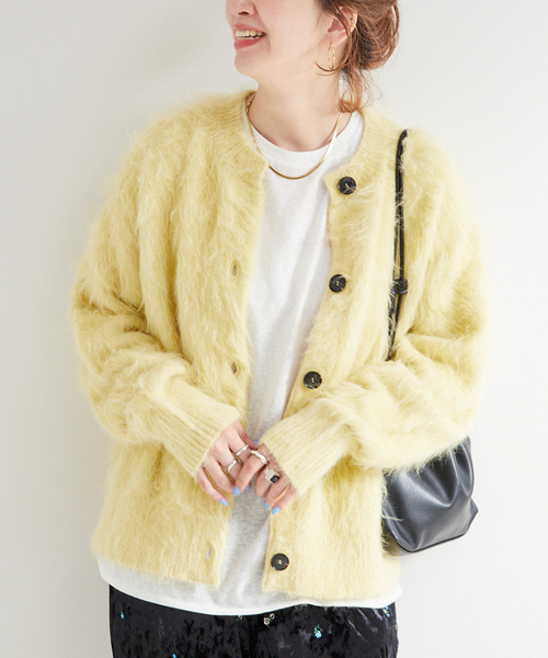 シャギークルーニットカーディガン（カーディガン/ボレロ）｜B.C STOCK