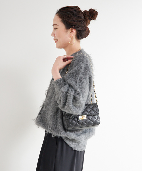 B.C STOCK（ベーセーストック）の「シャギークルーニットカーディガン（カーディガン/ボレロ・レディース・チャコールグレー/イエロー/ピンク系その他・FREE）」の9枚目の写真