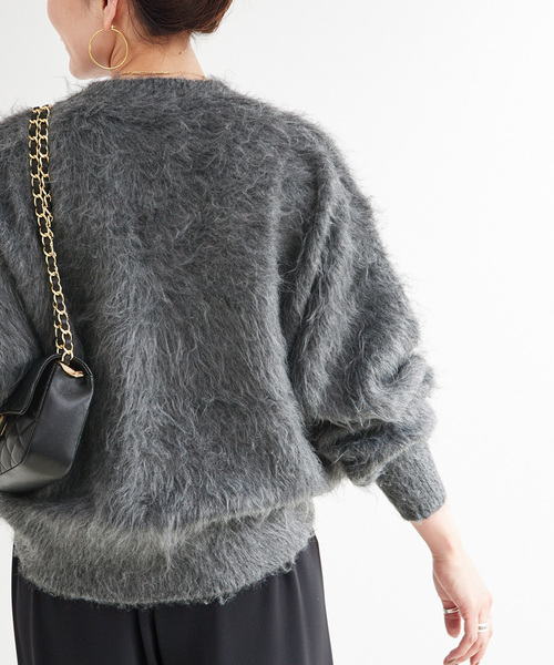 B.C STOCK（ベーセーストック）の「シャギークルーニットカーディガン（カーディガン/ボレロ・レディース・チャコールグレー/イエロー/ピンク系その他・FREE）」の11枚目の写真