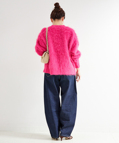 B.C STOCK（ベーセーストック）の「シャギークルーニットカーディガン（カーディガン/ボレロ・レディース・チャコールグレー/イエロー/ピンク系その他・FREE）」の14枚目の写真