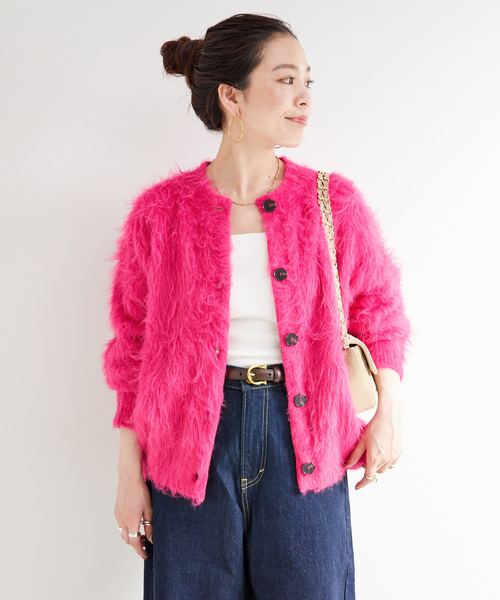 シャギークルーニットカーディガン（カーディガン/ボレロ）｜B.C