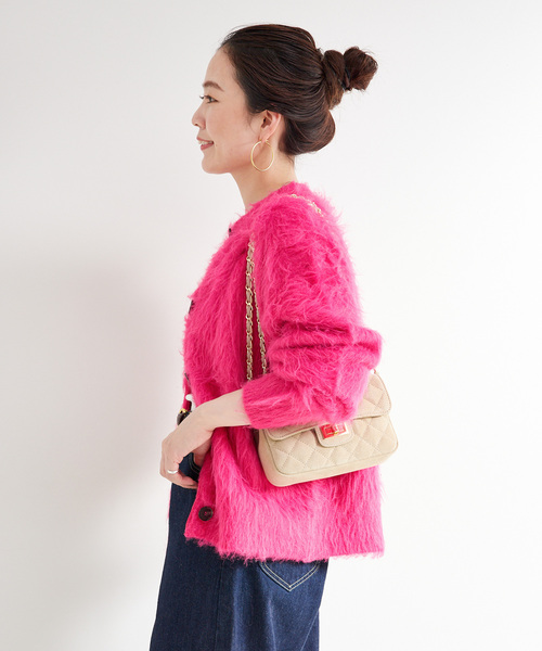 B.C STOCK（ベーセーストック）の「シャギークルーニットカーディガン（カーディガン/ボレロ・レディース・チャコールグレー/イエロー/ピンク系その他・FREE）」の16枚目の写真