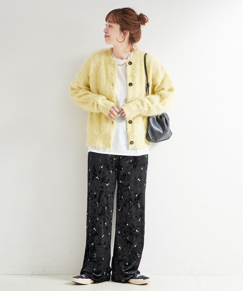 B.C STOCK（ベーセーストック）の「シャギークルーニットカーディガン（カーディガン/ボレロ・レディース・チャコールグレー/イエロー/ピンク系その他・FREE）」の19枚目の写真