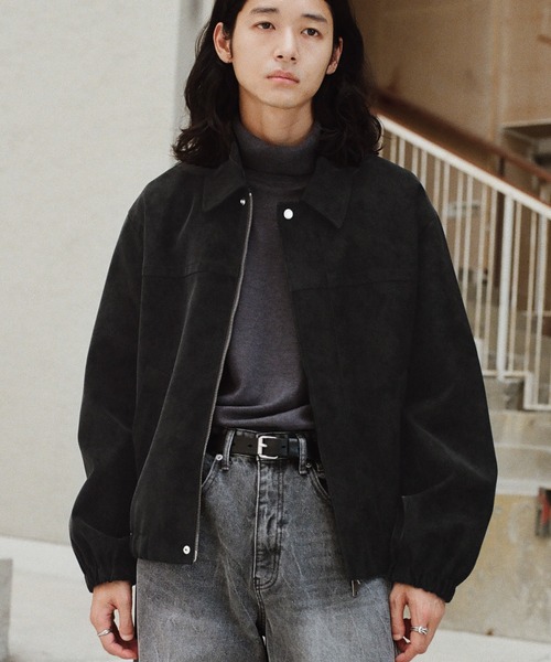 WYM LIDNM(EB oC h)FAUX SUEDE ZIP BLOUSON(u])