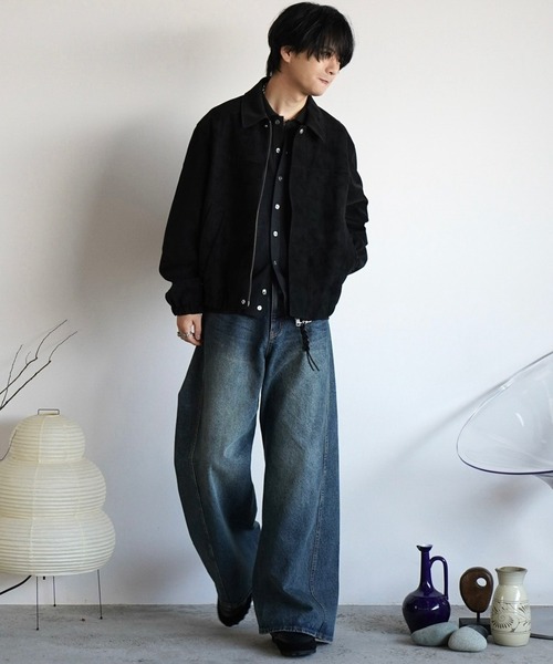 (新品未使用) FAUX SUEDE ZIP BLOUSON (L) FAUX SUEDE ZIP BLOUSON（ブルゾン）｜WYM LIDNM（ウィム バイ