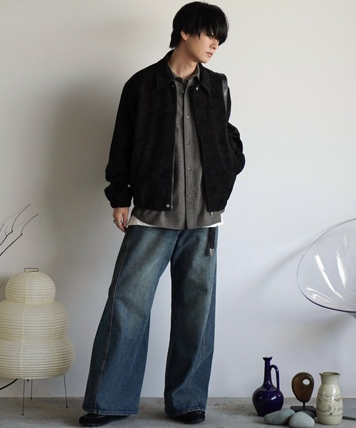 FAUX SUEDE ZIP BLOUSON（ブルゾン）｜WYM LIDNM（ウィム バイ リドム