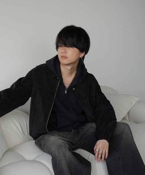 【新品】FAUX SUEDE ZIP BLOUSON レザーブルゾン 新品】FAUX SUEDE ZIP BLOUSON レザーブルゾン - メルカリ